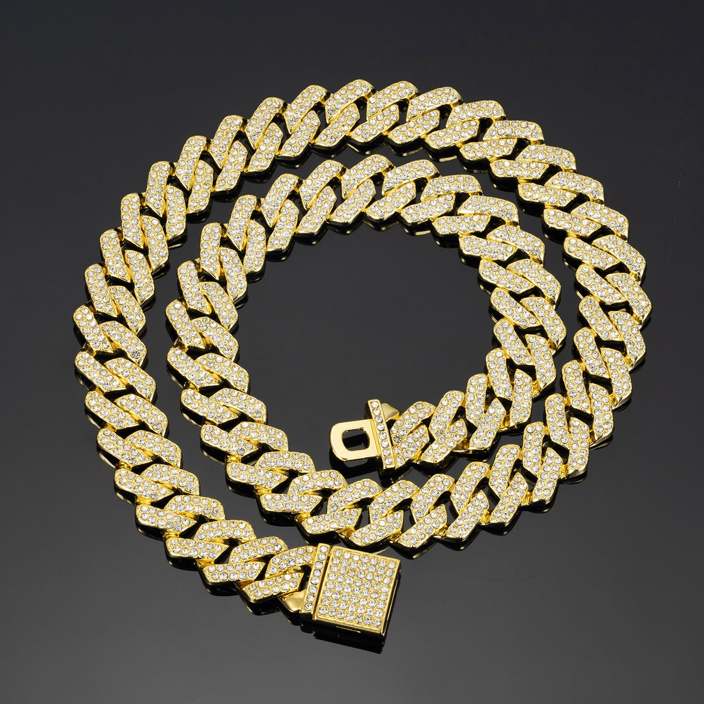 14mm Diamond Cuban Link High Quality Zinc Alloy Necklace Unisex HipHop