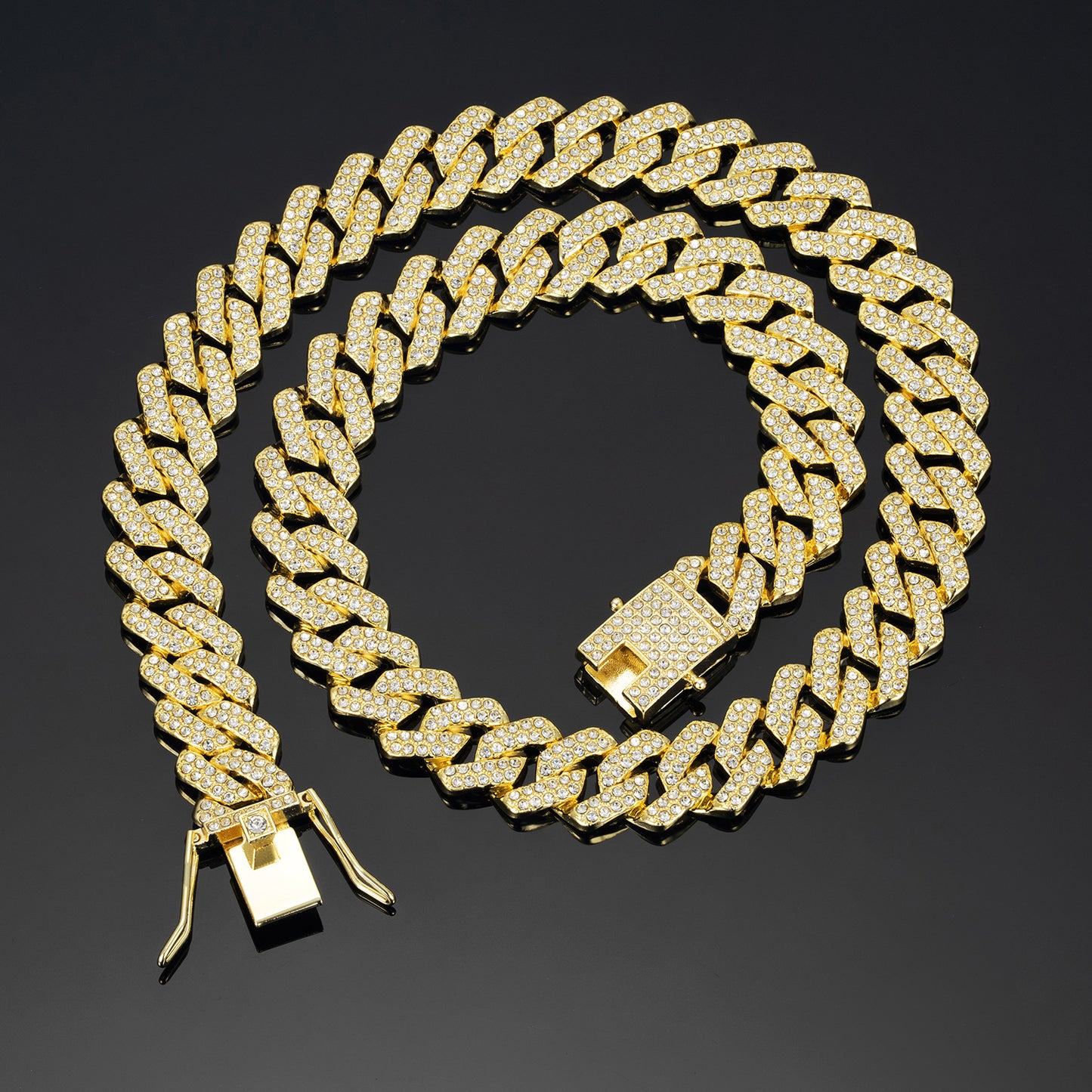 14mm Diamond Cuban Link High Quality Zinc Alloy Necklace Unisex HipHop