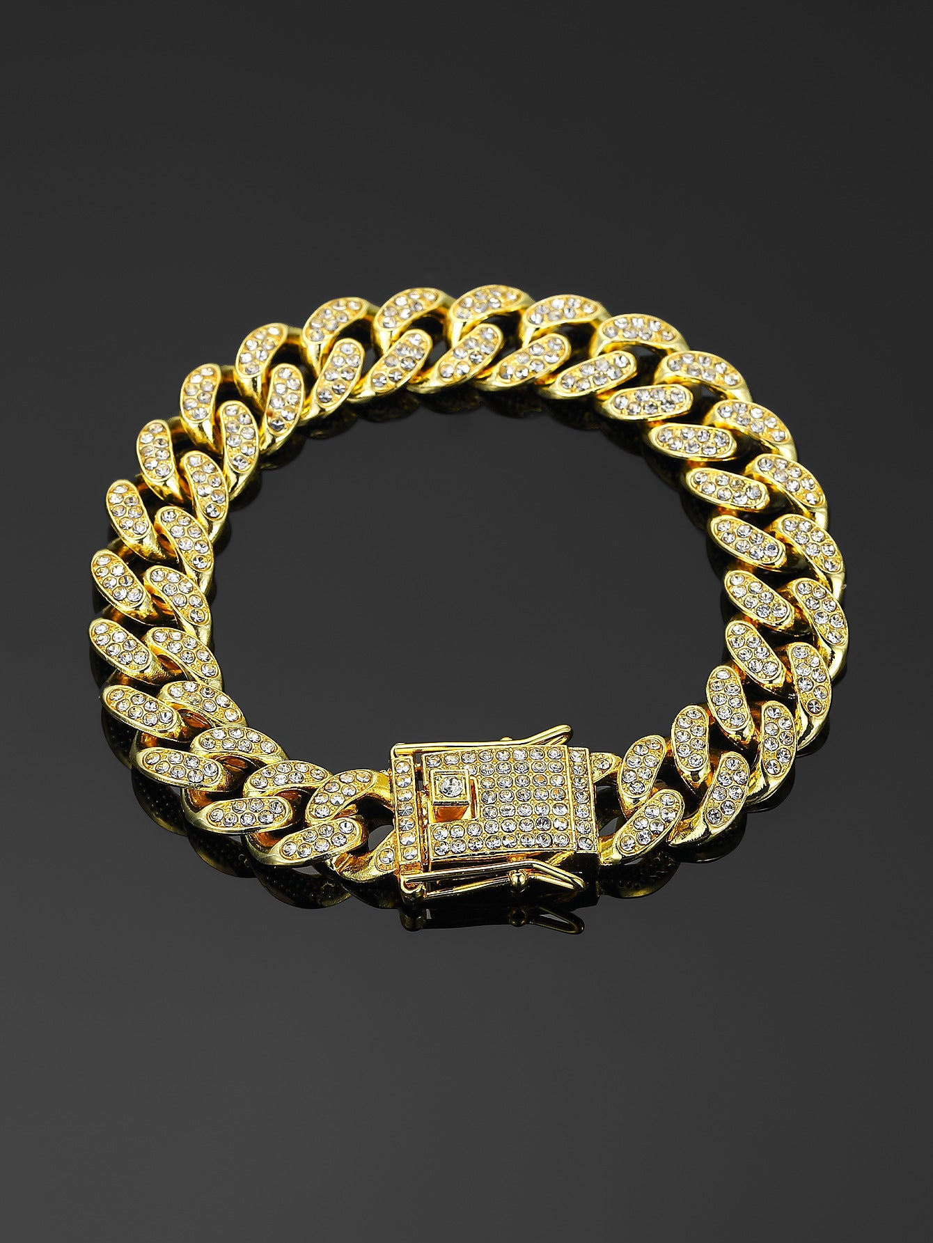 13mm Cuban Chain High-Quality Alloy Inlaid Diamond Necklace Unisex Bracelet European and American Hip-Hop Jewelry