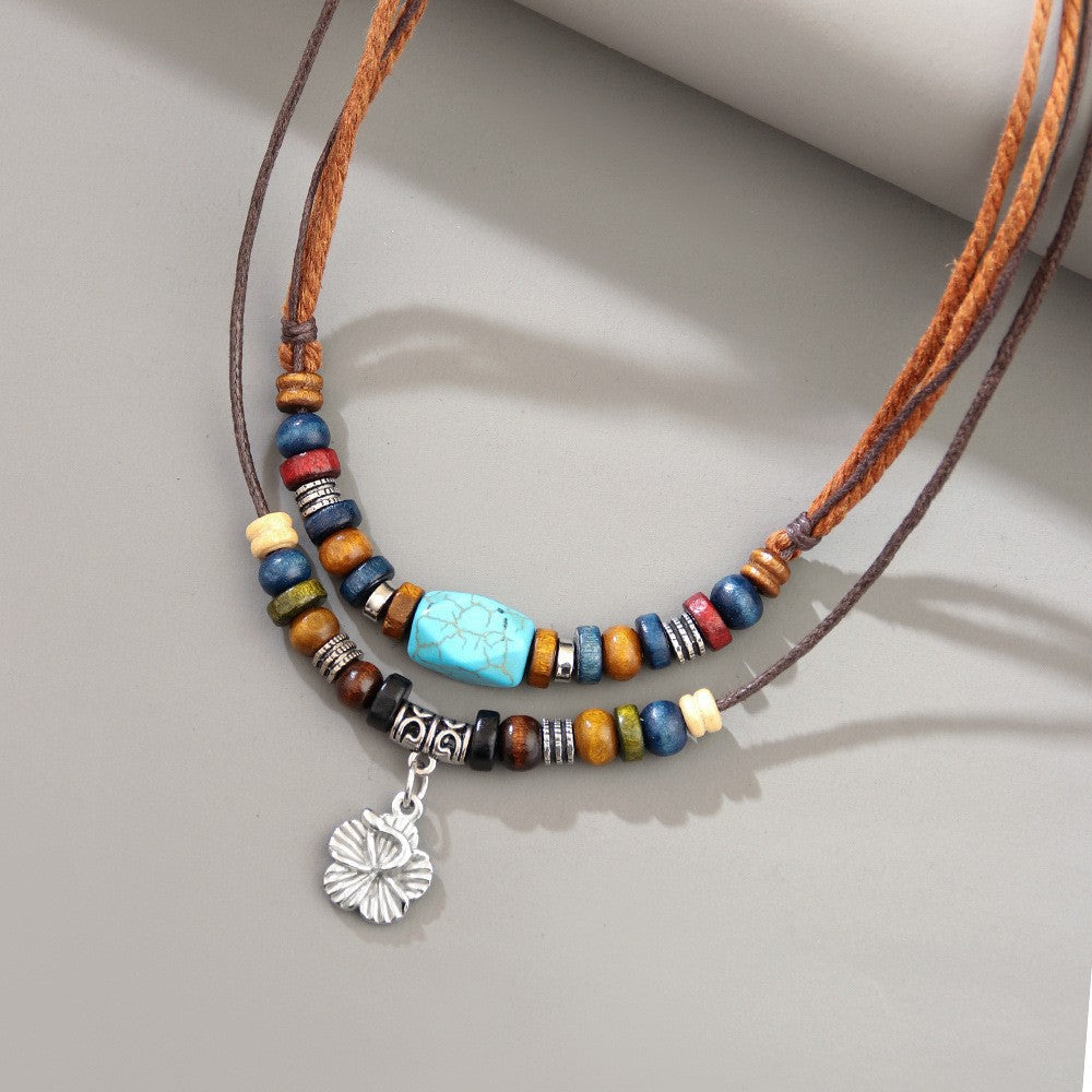 European fashion double layer necklace Korean velvet vintage choker