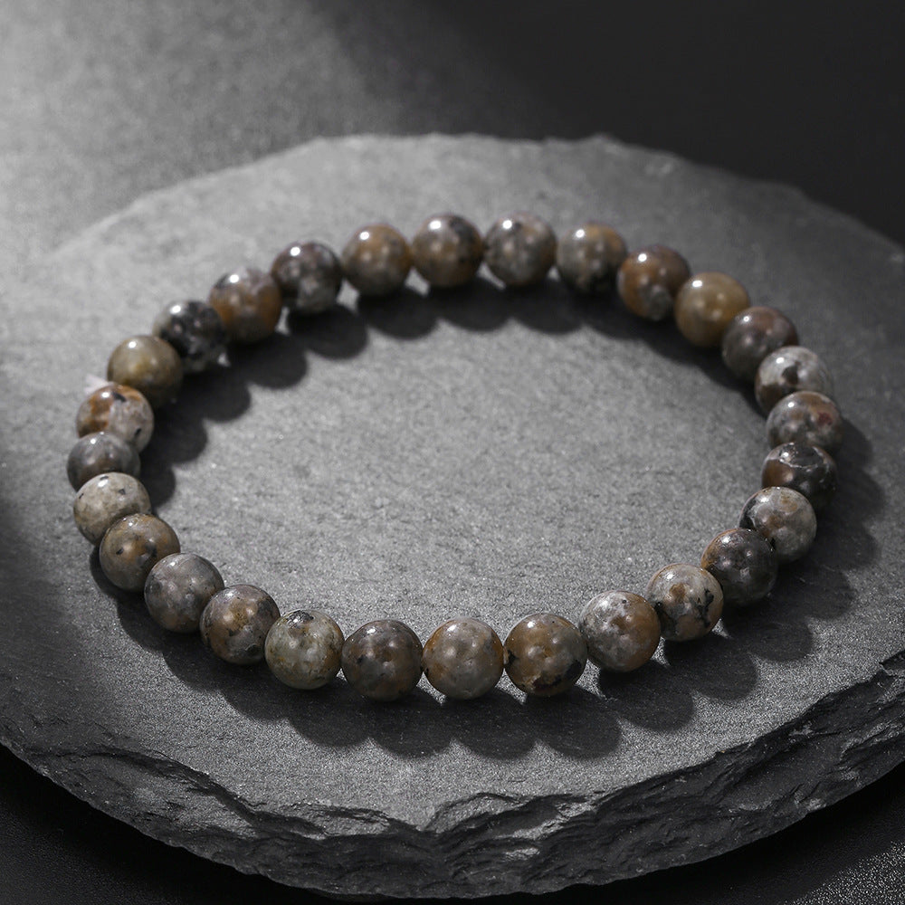 Natural Fire Agate Bead Bracelet 6 8 10mm Men Hip Hop Punk Style
