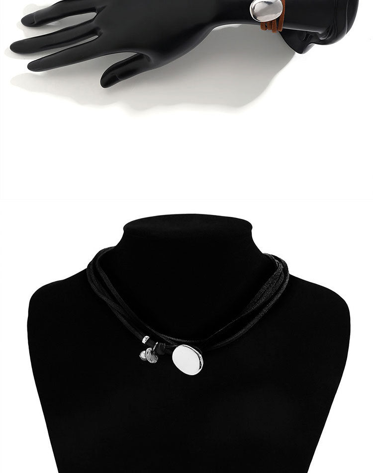 European fashion double layer necklace Korean velvet vintage choker