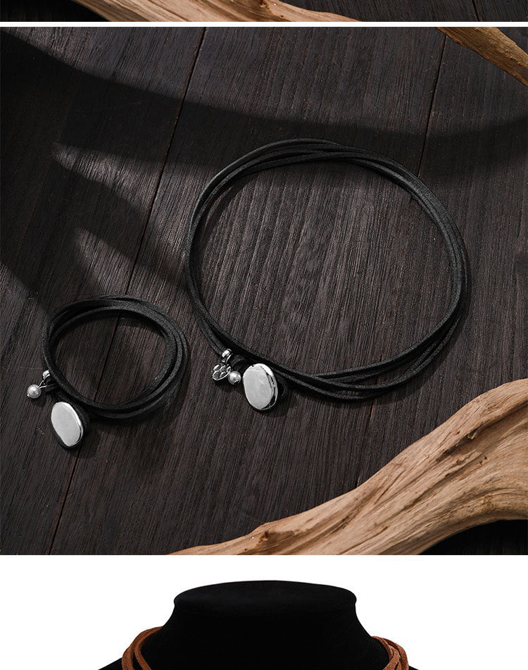 European fashion double layer necklace Korean velvet vintage choker