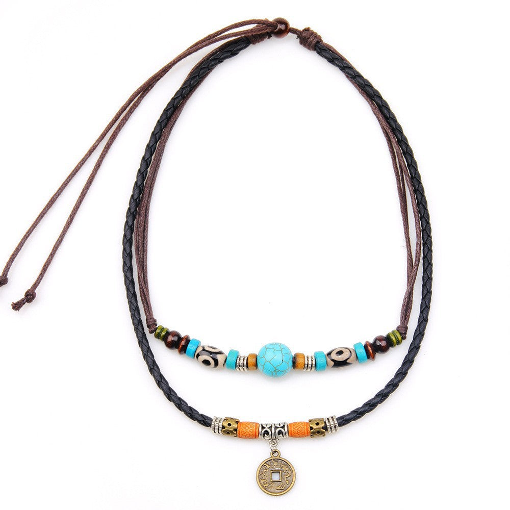 European fashion double layer necklace Korean velvet vintage choker