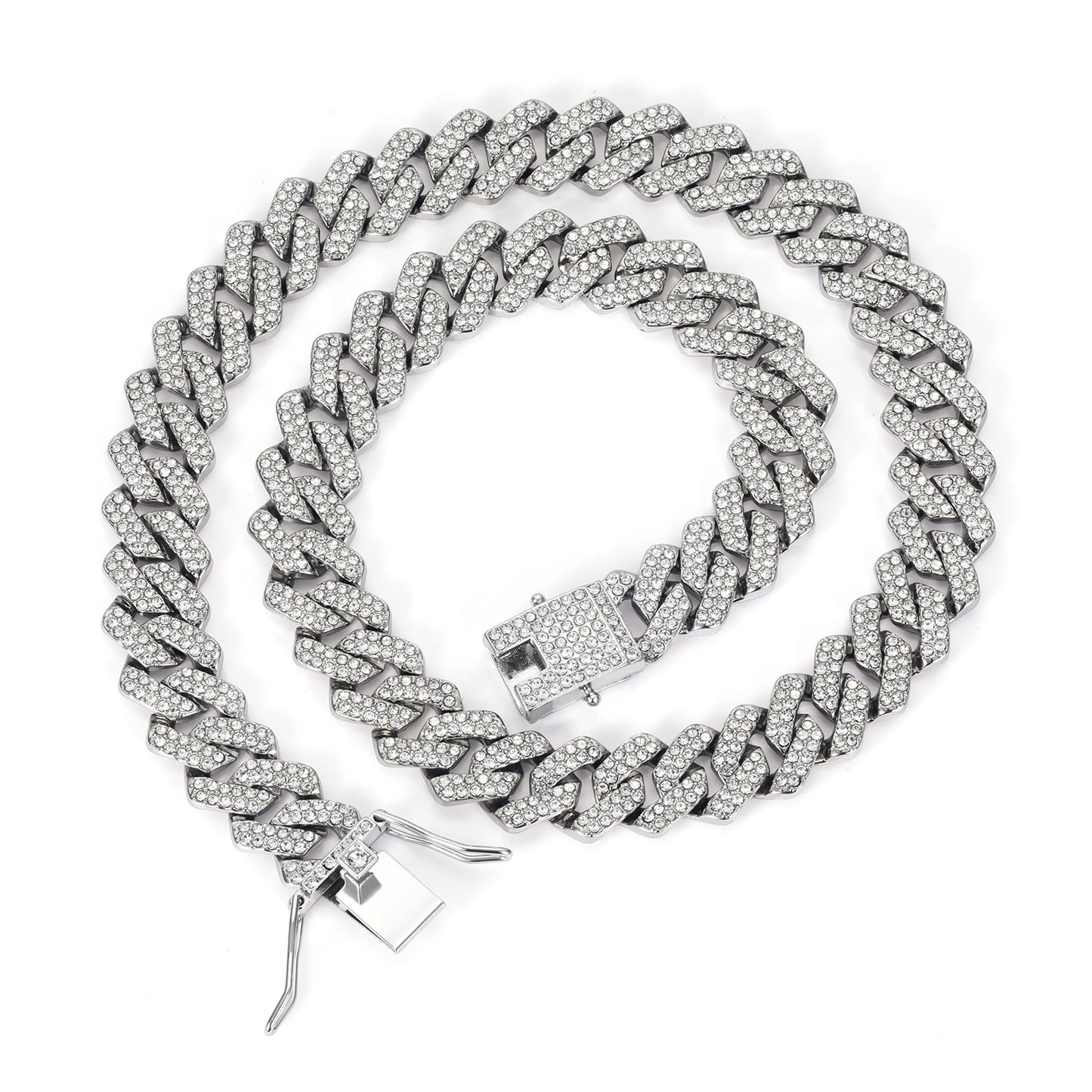 14mm Diamond Cuban Link High Quality Zinc Alloy Necklace Unisex HipHop