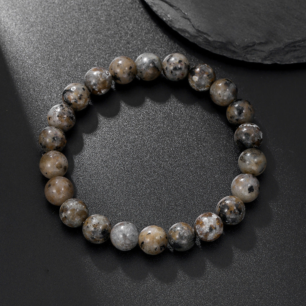 Natural Fire Agate Bead Bracelet 6 8 10mm Men Hip Hop Punk Style