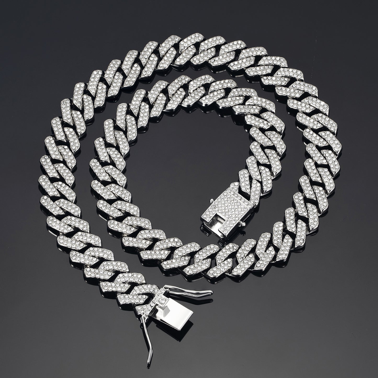 14mm Diamond Cuban Link High Quality Zinc Alloy Necklace Unisex HipHop