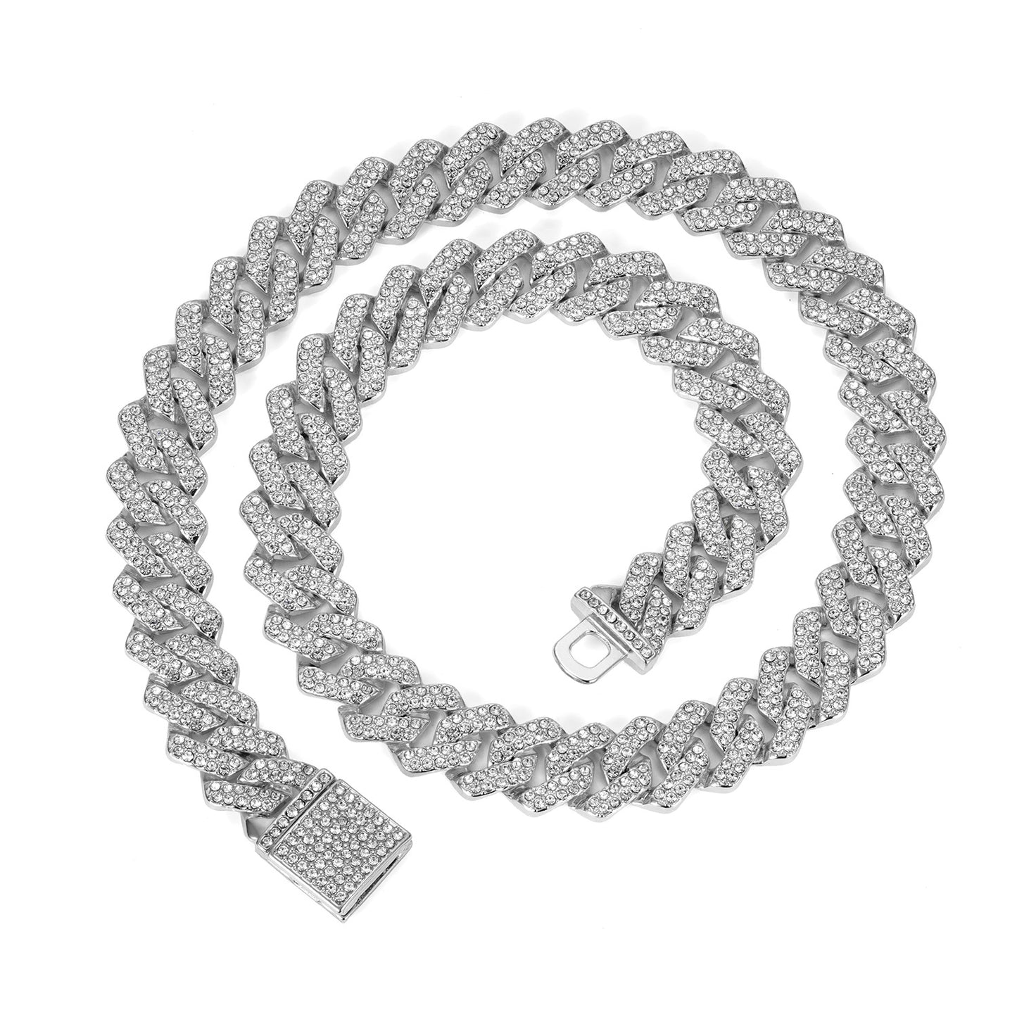 14mm Diamond Cuban Link High Quality Zinc Alloy Necklace Unisex HipHop