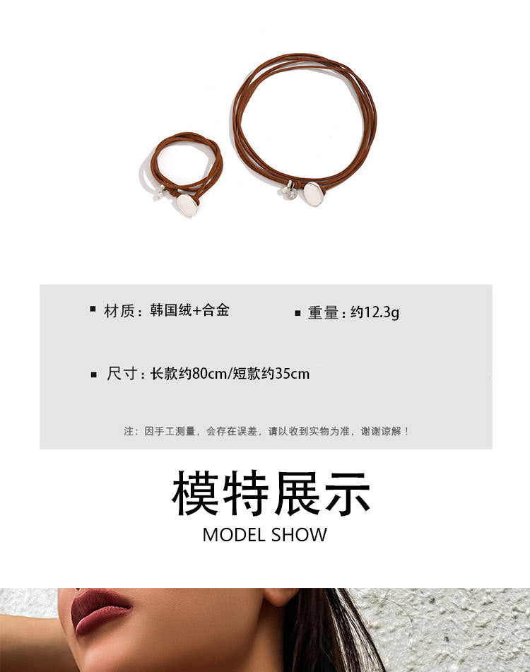 European fashion double layer necklace Korean velvet vintage choker