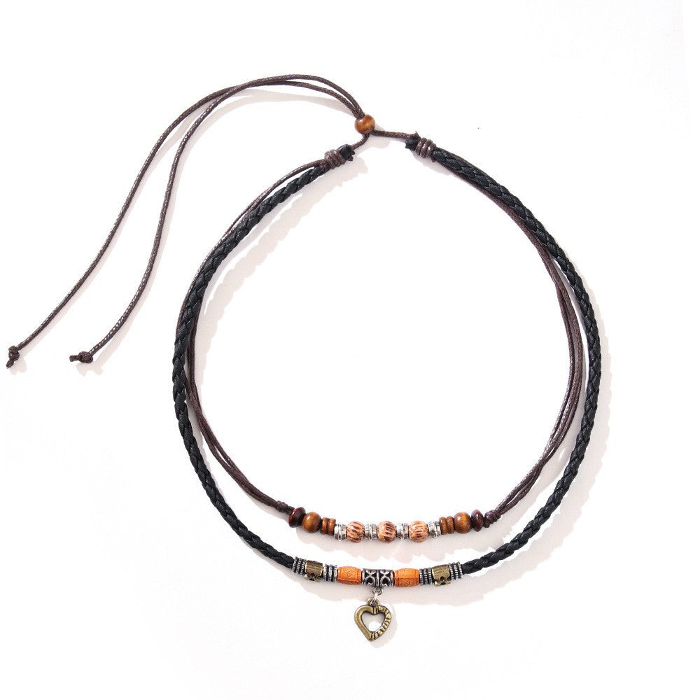 European fashion double layer necklace Korean velvet vintage choker