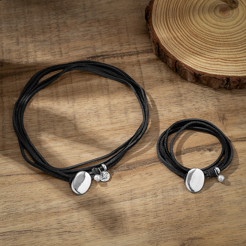 European fashion double layer necklace Korean velvet vintage choker