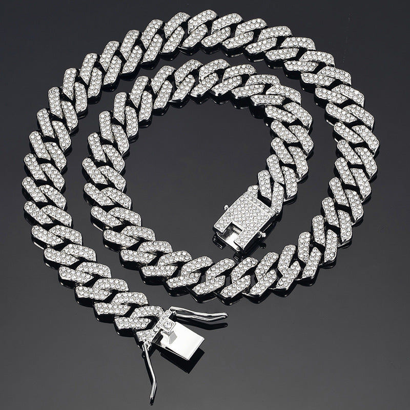 14mm Diamond Cuban Link High Quality Zinc Alloy Necklace Unisex HipHop