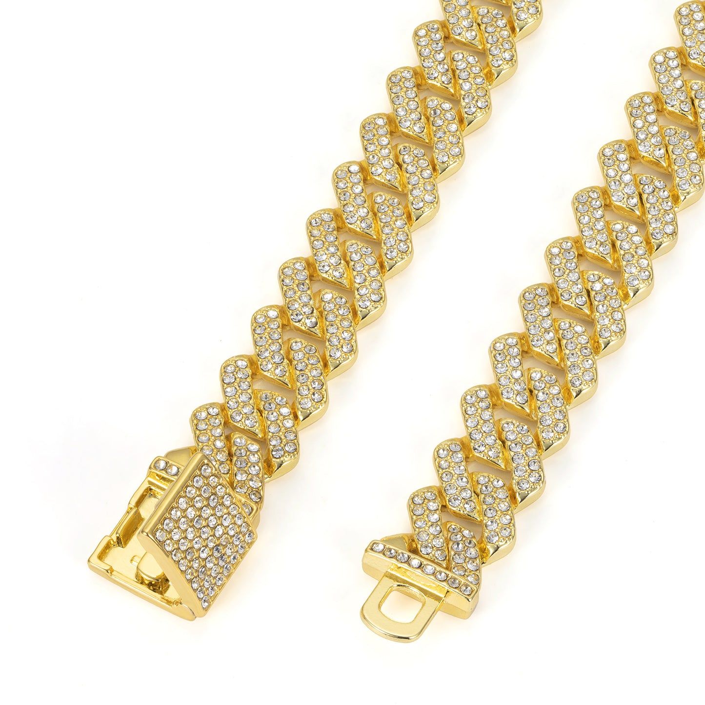 14mm Diamond Cuban Link High Quality Zinc Alloy Necklace Unisex HipHop
