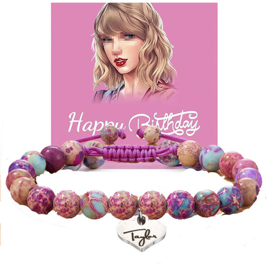 Stainless Steel Agate Quartz Bracelet Love Knot Pink Zebra Green Aventurine Purple Imperial Jade