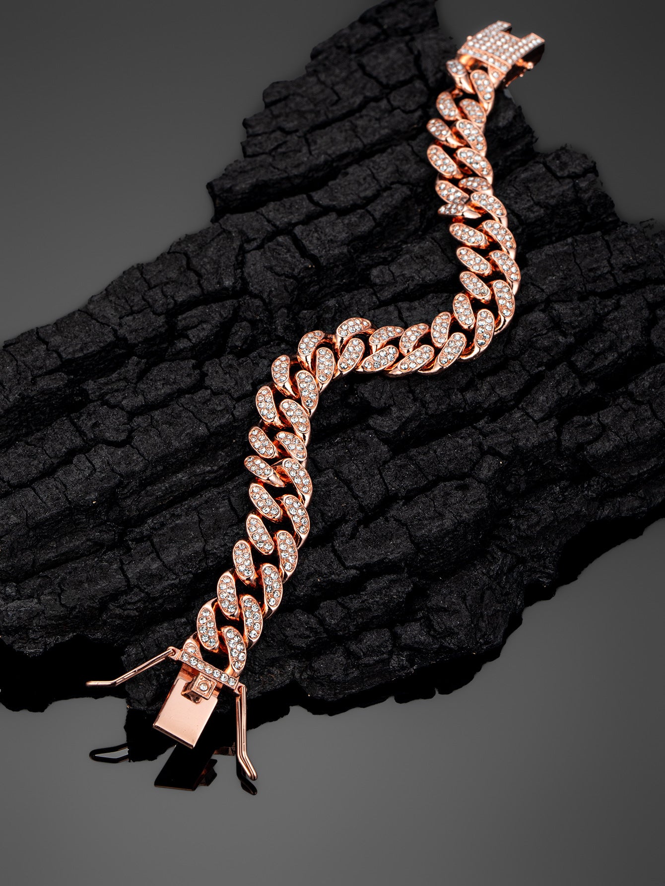 13mm Cuban Chain High-Quality Alloy Inlaid Diamond Necklace Unisex Bracelet European and American Hip-Hop Jewelry