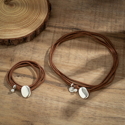European fashion double layer necklace Korean velvet vintage choker