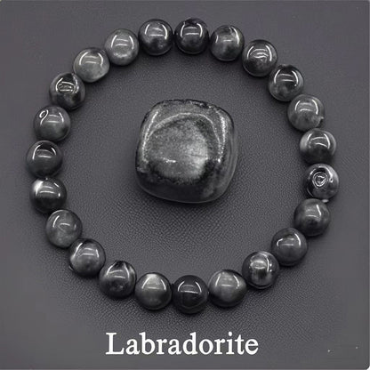 8mm Sunstone Beaded Bracelet Handcrafted Agate Crystal Jewelry