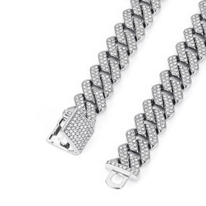 14mm Diamond Cuban Link High Quality Zinc Alloy Necklace Unisex HipHop