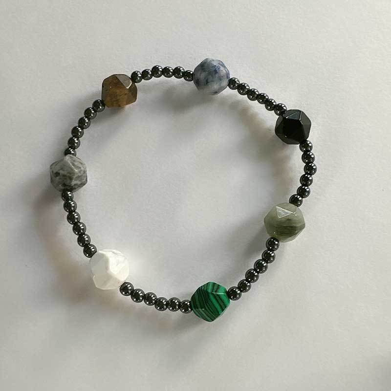 Cosmic Planet Elastic Bracelet Couple Galaxy Volcanic Beads