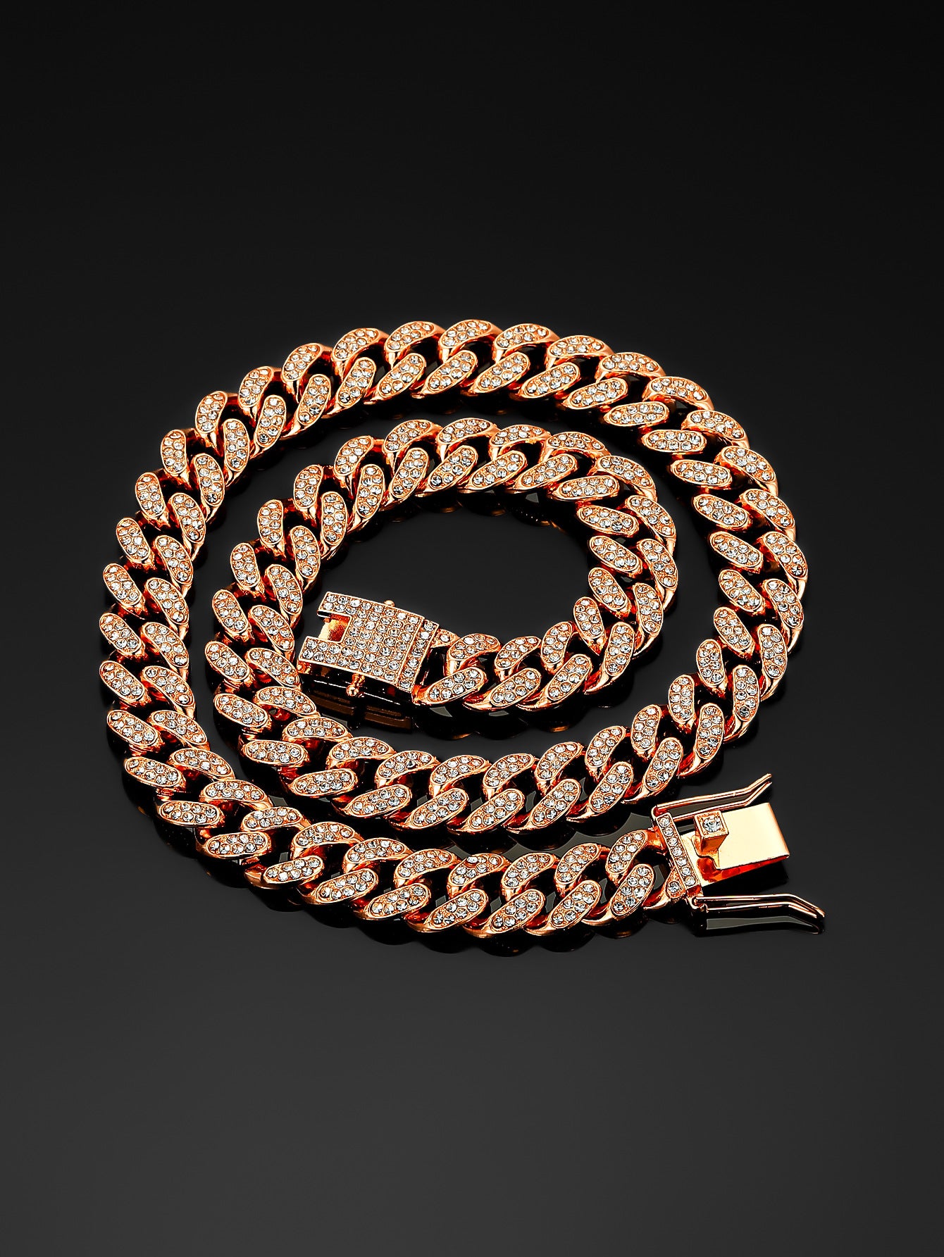 13mm Cuban Chain High-Quality Alloy Inlaid Diamond Necklace Unisex Bracelet European and American Hip-Hop Jewelry