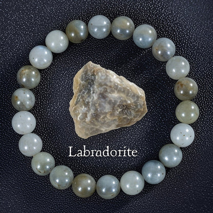 8mm Sunstone Beaded Bracelet Handcrafted Agate Crystal Jewelry