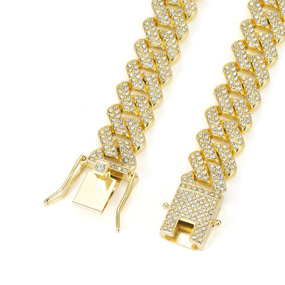 14mm Diamond Cuban Link High Quality Zinc Alloy Necklace Unisex HipHop