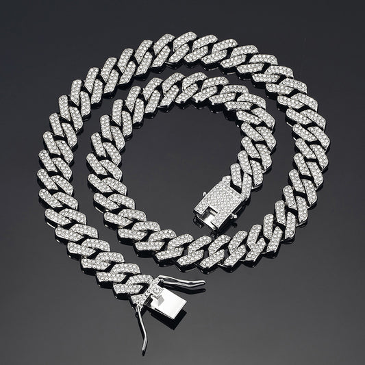 14mm Diamond Cuban Link High Quality Zinc Alloy Necklace Unisex HipHop