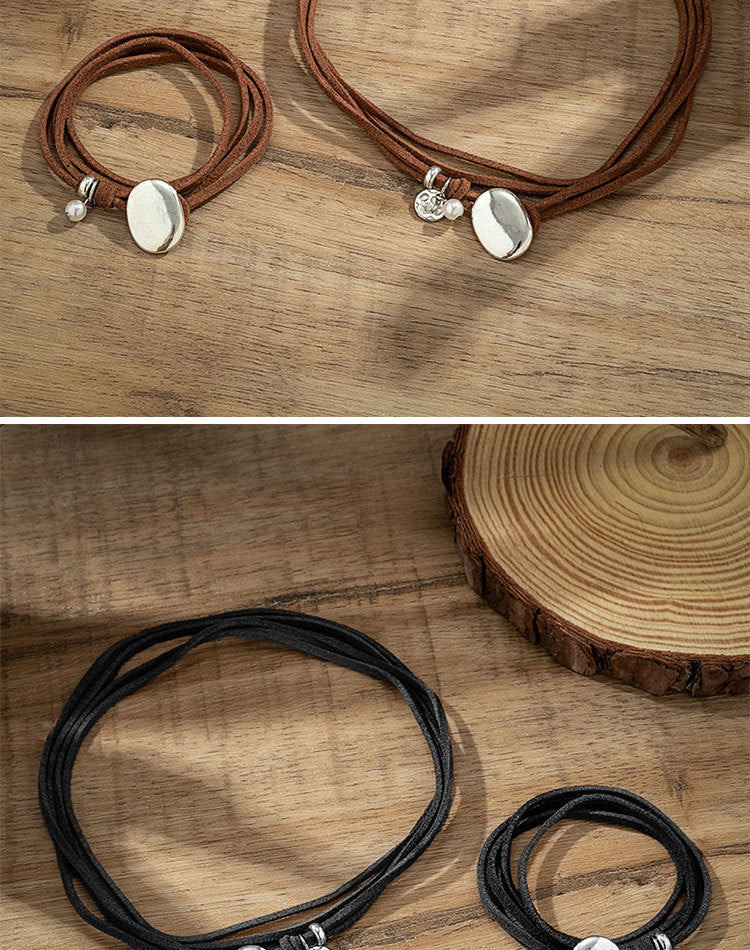 European fashion double layer necklace Korean velvet vintage choker