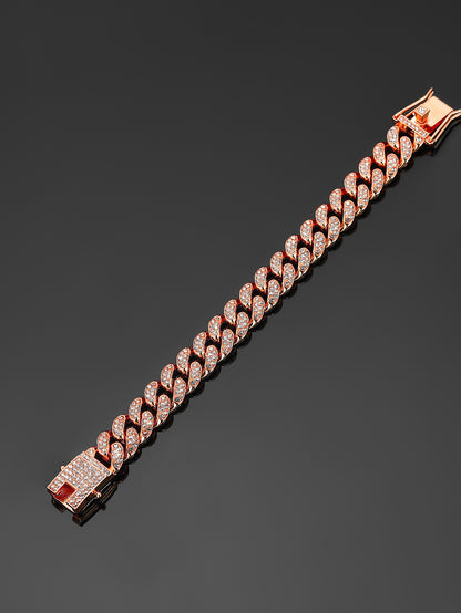 13mm Cuban Chain High-Quality Alloy Inlaid Diamond Necklace Unisex Bracelet European and American Hip-Hop Jewelry