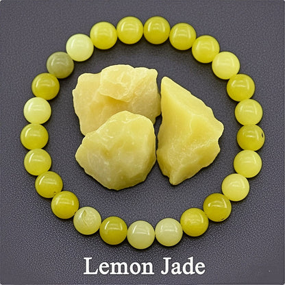8mm Sunstone Beaded Bracelet Handcrafted Agate Crystal Jewelry