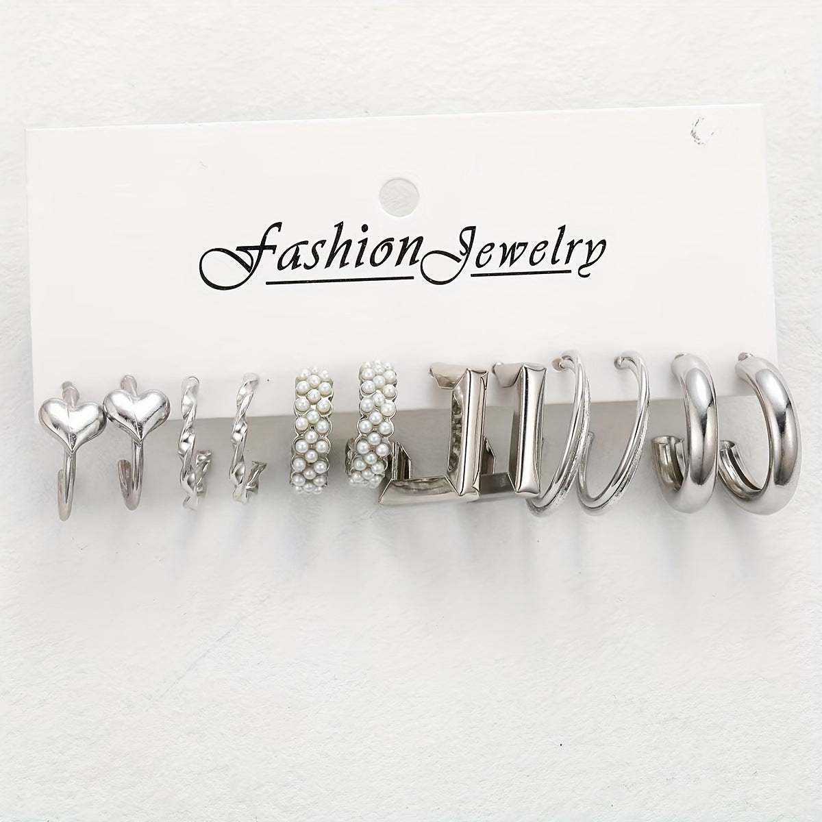 Popular European American Metal Cube Geometric Earrings Set