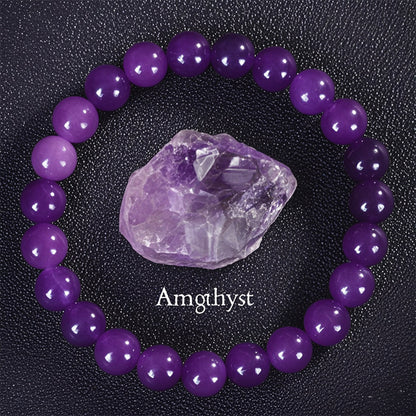 8mm Sunstone Beaded Bracelet Handcrafted Agate Crystal Jewelry