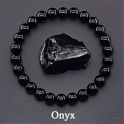 8mm Sunstone Beaded Bracelet Handcrafted Agate Crystal Jewelry