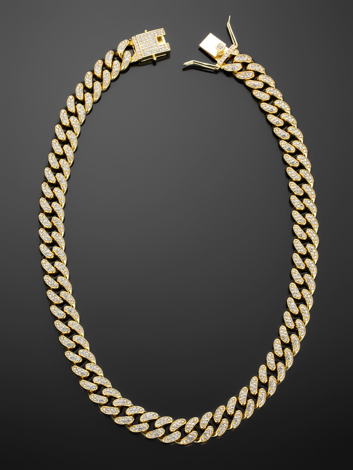 13mm Cuban Chain High-Quality Alloy Inlaid Diamond Necklace Unisex Bracelet European and American Hip-Hop Jewelry