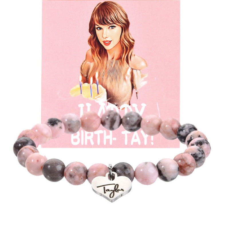 Stainless Steel Agate Quartz Bracelet Love Knot Pink Zebra Green Aventurine Purple Imperial Jade