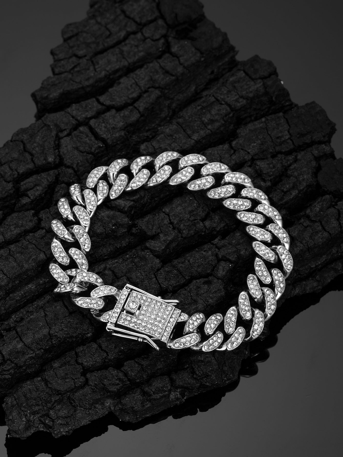 13mm Cuban Chain High-Quality Alloy Inlaid Diamond Necklace Unisex Bracelet European and American Hip-Hop Jewelry