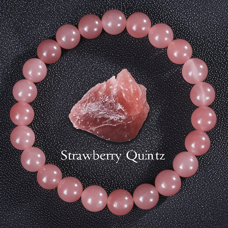 8mm Sunstone Beaded Bracelet Handcrafted Agate Crystal Jewelry