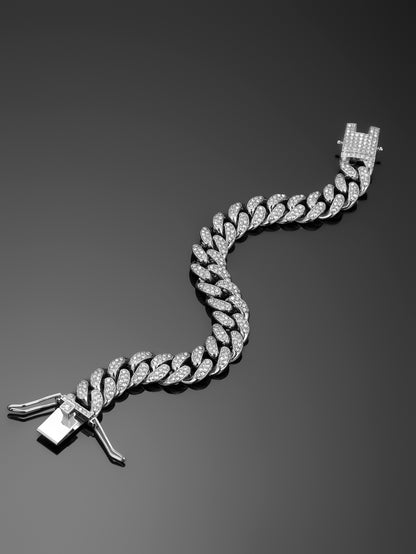 13mm Cuban Chain High-Quality Alloy Inlaid Diamond Necklace Unisex Bracelet European and American Hip-Hop Jewelry