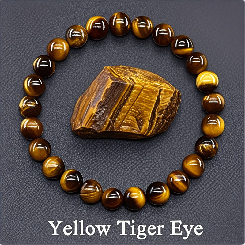 8mm Sunstone Beaded Bracelet Handcrafted Agate Crystal Jewelry