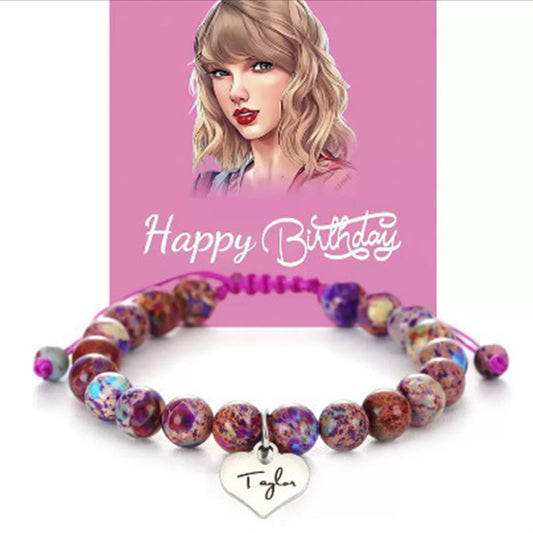 Stainless Steel Agate Quartz Bracelet Love Knot Pink Zebra Green Aventurine Purple Imperial Jade