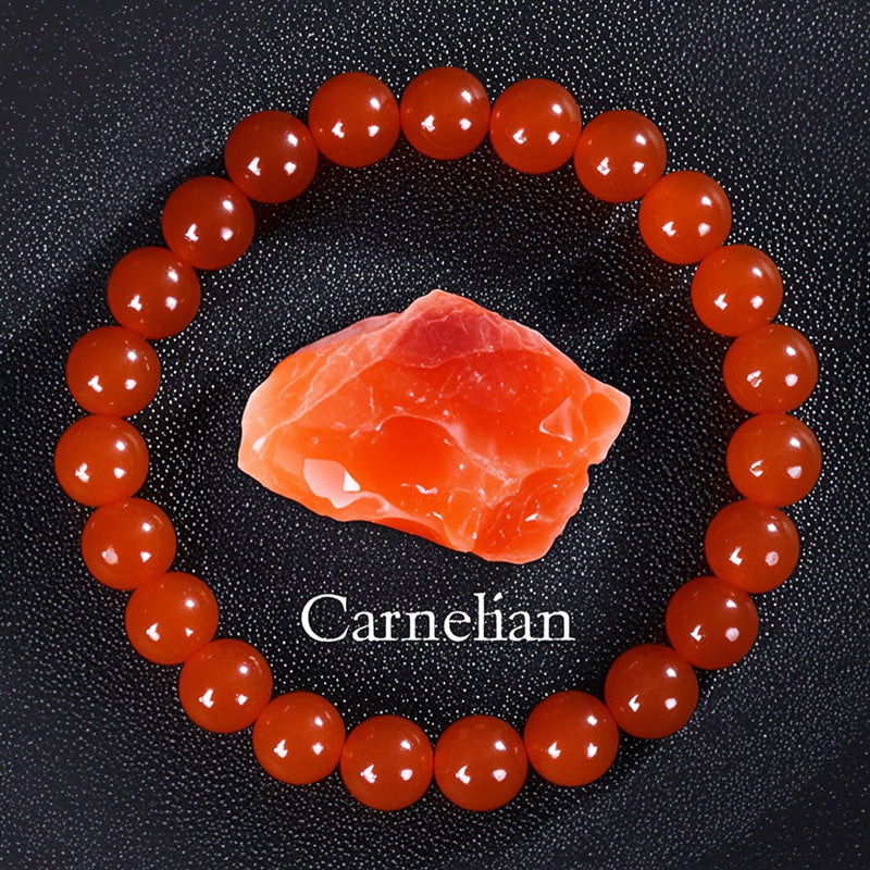 8mm Sunstone Beaded Bracelet Handcrafted Agate Crystal Jewelry
