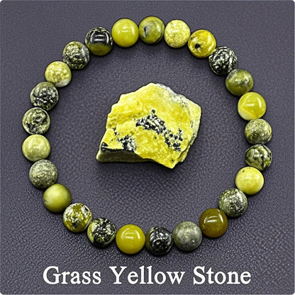 8mm Sunstone Beaded Bracelet Handcrafted Agate Crystal Jewelry