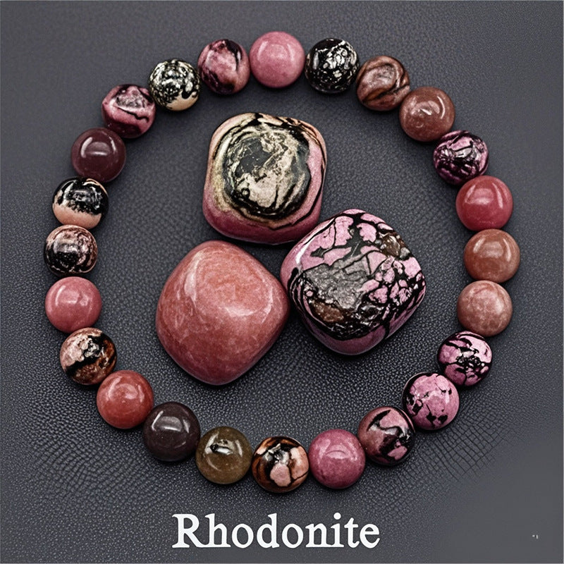 8mm Sunstone Beaded Bracelet Handcrafted Agate Crystal Jewelry