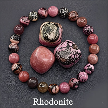 8mm Sunstone Beaded Bracelet Handcrafted Agate Crystal Jewelry