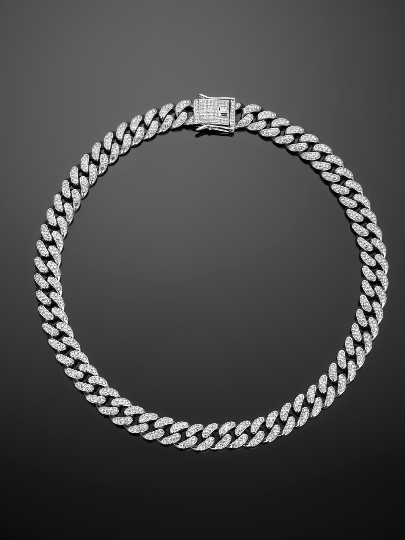 13mm Cuban Chain High-Quality Alloy Inlaid Diamond Necklace Unisex Bracelet European and American Hip-Hop Jewelry