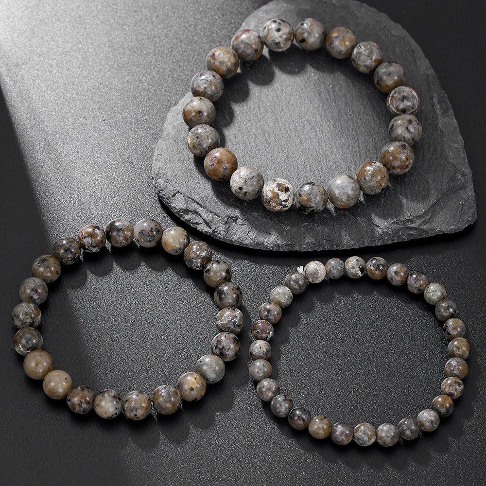 Natural Fire Agate Bead Bracelet 6 8 10mm Men Hip Hop Punk Style