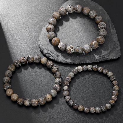 Natural Fire Agate Bead Bracelet 6 8 10mm Men Hip Hop Punk Style