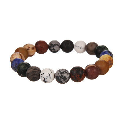Cosmic Planet Elastic Bracelet Couple Galaxy Volcanic Beads