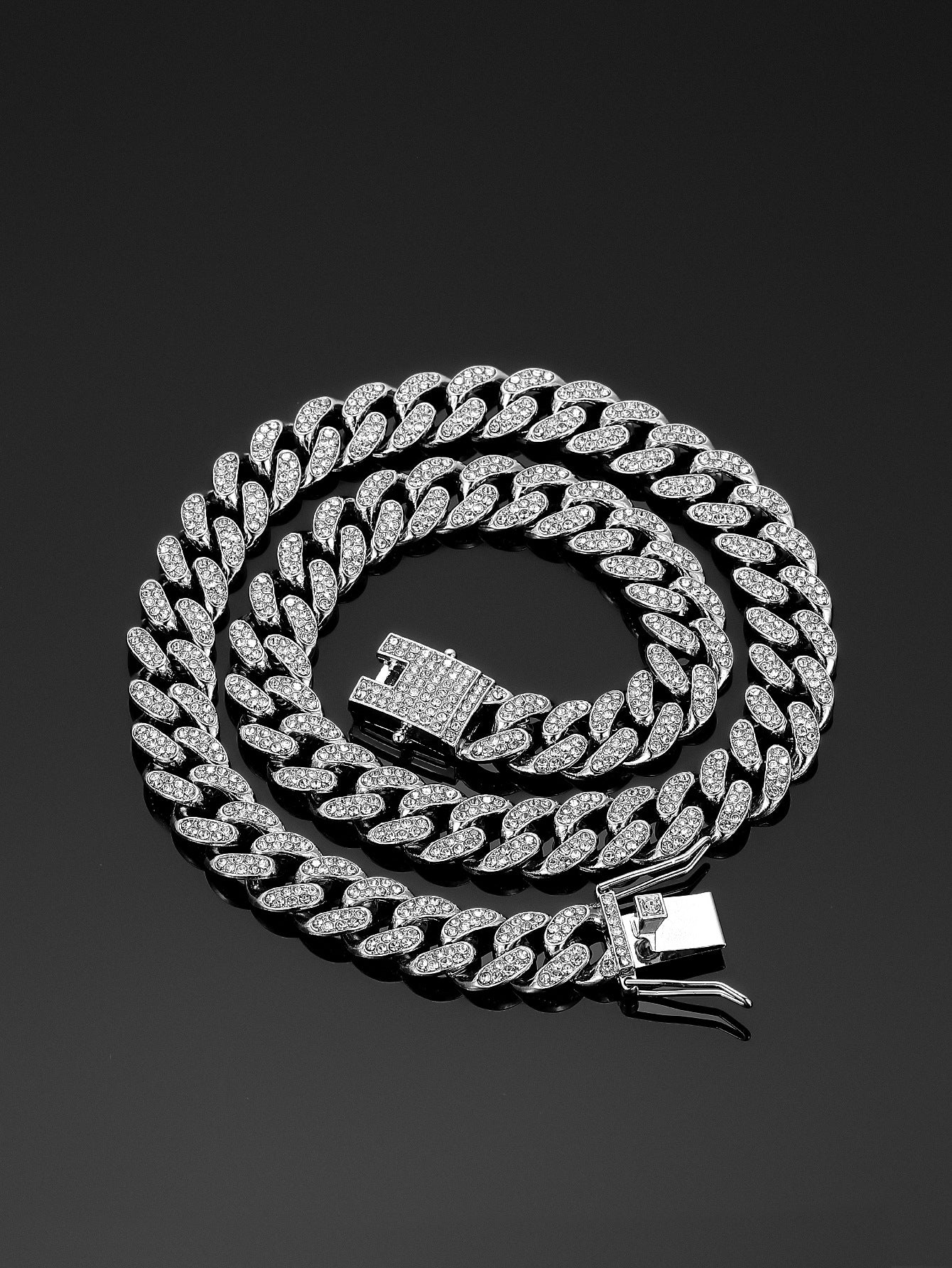 13mm Cuban Chain High-Quality Alloy Inlaid Diamond Necklace Unisex Bracelet European and American Hip-Hop Jewelry