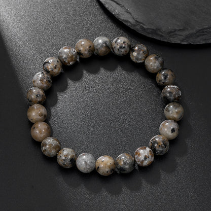 Natural Fire Agate Bead Bracelet 6 8 10mm Men Hip Hop Punk Style